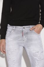 Dsquared2 Iconic Piranha Grey Denim Wash Cool Girl Cropped Jeans - Image 3