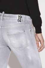 Dsquared2 Iconic Piranha Grey Denim Wash Cool Girl Cropped Jeans - Image 4