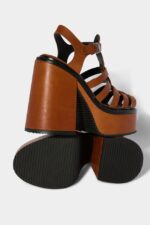 Dsquared2 Iconic Platform Heeled Sandals RED - Image 4
