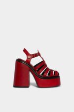 Dsquared2 Iconic Platform Heeled Sandals RED/COGNAC - Image 2