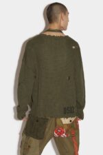 Dsquared2 Iconic Pocket Sweater BEIGE/BOTTLEGREEN - Image 2