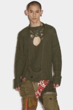 Dsquared2 Iconic Pocket Sweater BEIGE/BOTTLEGREEN