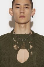 Dsquared2 Iconic Pocket Sweater BEIGE/BOTTLEGREEN - Image 4