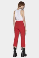 Dsquared2 Iconic RED Cuffed Bell Bottom Trousers - Image 2