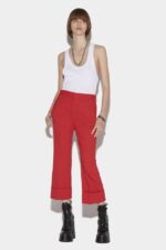Dsquared2 Iconic RED Cuffed Bell Bottom Trousers - Image 3