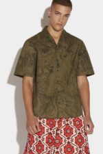 Dsquared2 Iconic SAND Bowling Shirt - Image 3