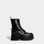 Dsquared2 Iconic Scribbles Combat Ankle Boots BLACK
