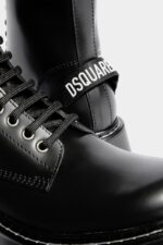 Dsquared2 Iconic Scribbles Combat Ankle Boots BLACK - Image 5