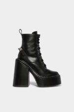 Dsquared2 Iconic Scribbles Heeled Ankle Boots BLACK