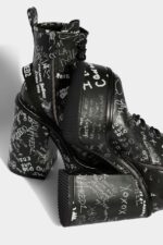 Dsquared2 Iconic Scribbles Heeled Ankle Boots BLACK D2 - Image 5