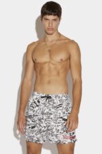 Dsquared2 Iconic Scribbles Midi Swim Boxer