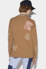Dsquared2 Iconic Scribbles Round Neck Sweater D2 CAMEL - Image 2