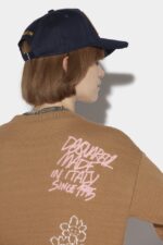 Dsquared2 Iconic Scribbles Round Neck Sweater D2 CAMEL - Image 4