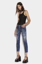 Dsquared2 Iconic Sex Garden Wash Jennifer Cropped Jeans