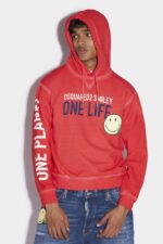 Dsquared2 Iconic Smiley Organic Cotton Cool Fit Sweatshirt D2 RED - Image 3