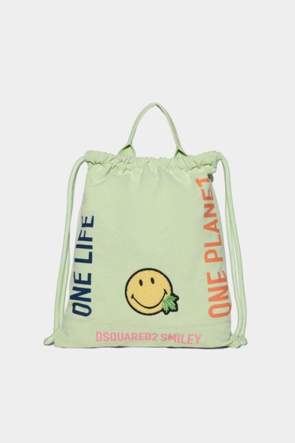 Dsquared2 Iconic Smiley Organic Cotton Drawstring Backpack