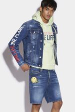 Dsquared2 Iconic Smiley Partially Organic Cotton Marine Shorts