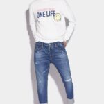 Dsquared2 Iconic Smiley Partially Organic Cotton Sailor Jeans