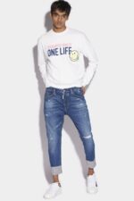 Dsquared2 Iconic Smiley Partially Organic Cotton Sailor Jeans