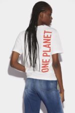 Dsquared2 Iconic Smiley Partially Recycled Cotton Renny Fit T-Shirt WHITE - Image 2