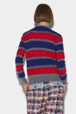 Dsquared2 Iconic Stripes V-Neck Sweater BLUE/FANTASY - Image 2
