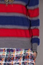 Dsquared2 Iconic Stripes V-Neck Sweater BLUE/FANTASY - Image 4