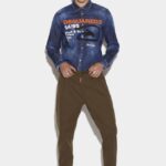 Dsquared2 Iconic Super Light New Dan Trousers WHITE/DARK MILITARY GREEN