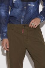 Dsquared2 Iconic Super Light New Dan Trousers WHITE/DARK MILITARY GREEN - Image 3