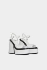 Dsquared2 Iconic Twist Heeled Sandals WHITE - Image 4