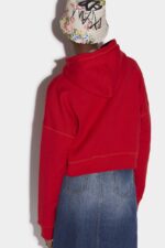 Dsquared2 Iconic Uneven Hoodie RED - Image 2