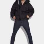 Dsquared2 Iconic Velcro Logo Zip Puffer RED/BLACK
