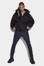 Dsquared2 Iconic Velcro Logo Zip Puffer RED/BLACK