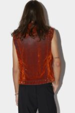 Dsquared2 Iconic Velvet Denim Vest SALMON - Image 2