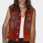 Dsquared2 Iconic Velvet Denim Vest SALMON