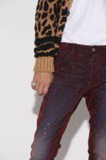 Dsquared2 Iconic Velvet Wash Cool Guy Jeans SALMON/BORDEAUX - Image 4