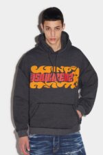 Dsquared2 Iconic Wave Logo Herca Hoodie SILVER LAKE/BLACK