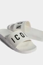 Dsquared2 Iconic WHITE Be Icon Slides-D2 - Image 4