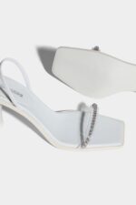 Dsquared2 Iconic WHITE/BLACK Cassandra Heeled Sandals - Image 5