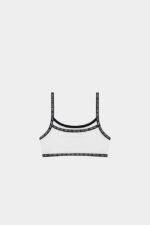 Dsquared2 Iconic WHITE/BLACK-DS2 Kids Sports Bra - Image 2