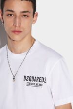 Dsquared2 Iconic WHITE/BLACK Mini Logo Ceresio 9 T-Shirt D2 - Image 3