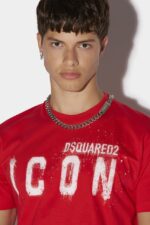 Dsquared2 Iconic WHITE/FANTASY Icon Spray Cool T-Shirt - Image 4