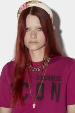 Dsquared2 Iconic WHITE/FANTASY Icon Spray Relax T-Shirt D2 - Image 3
