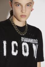 Dsquared2 Iconic WHITE/FANTASY Icon Spray Relax T-Shirt D2 WHITE - Image 3