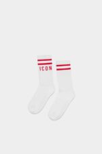 Dsquared2 Iconic WHITE/GREY MELANGE DS2 Kids Socks - Image 2