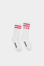 Dsquared2 Iconic WHITE/GREY MELANGE DS2 Kids Socks