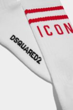 Dsquared2 Iconic WHITE/GREY MELANGE DS2 Kids Socks - Image 3