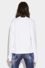 Dsquared2 Iconic WHITE Icon Forever Sweatshirt - Image 2