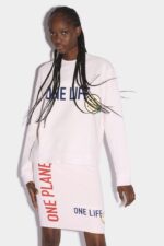 Dsquared2 Iconic WHITE/PINK Smiley Organic Cotton Cool Fit Sweatshirt D2