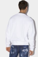 Dsquared2 Iconic WHITE/SKY Be Icon Sweatshirt D2 - Image 2
