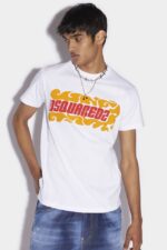 Dsquared2 Iconic WHITE Wave Logo Cigar T-Shirt